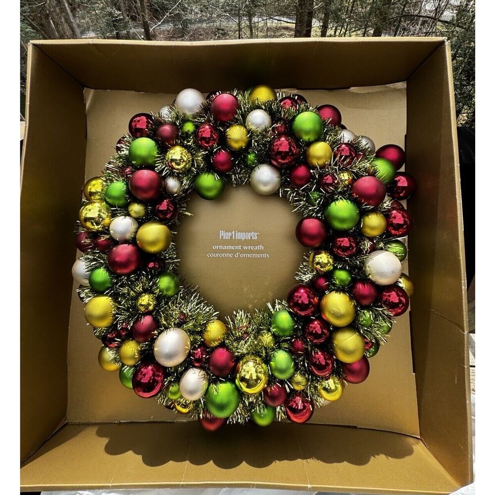 Vintage New 22” Pier1 imports Ornament Wreath Brand New! Stunning! High Quality